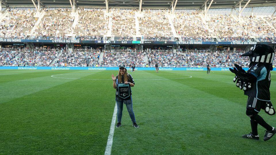 Allina Health Title Day - L'Etoile Du Nord Award for Power Soccer Coach Katie Kensy